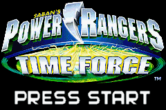 Power Rangers: Time Force title screen for GameBoy Advance